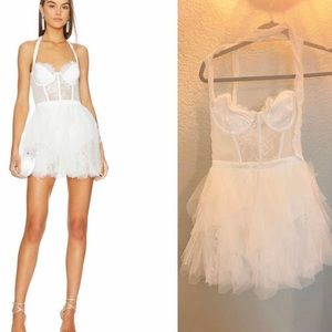FOR LOVE & LEMONS x REVOLVE mini bustier dress white